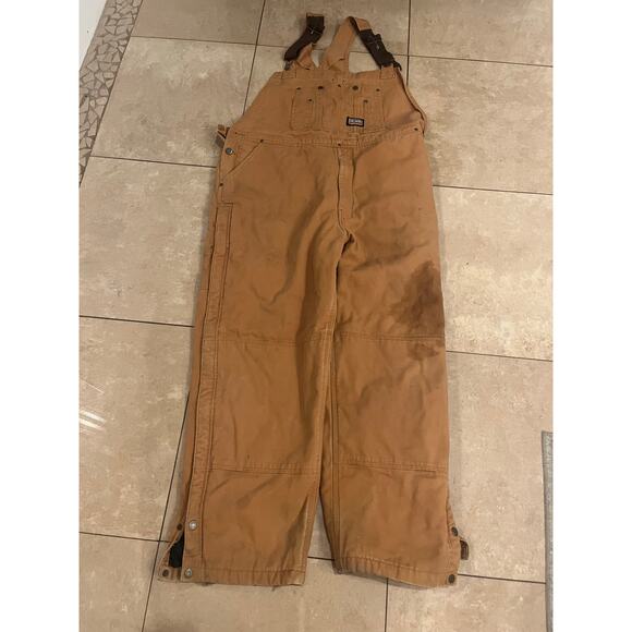 Big Smith Overalls Mens XL 42-44 Brown Work Bibs Mechanic Farming Chore Barn - Picture 1 of 11